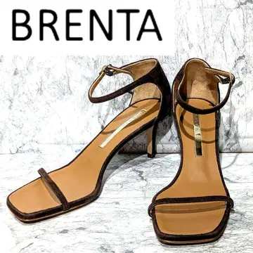 레어 BRENTA 브렌타 카오스 별주 스퀘어토 샌들 브라운 스웨이드 39