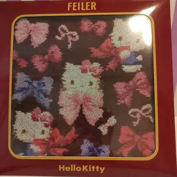 FEILER 페일러 x 헬로키티 쉐닐 손수건 리본 무늬 미개봉 새상품