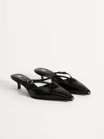 ZARA 가죽 하이힐 뮬