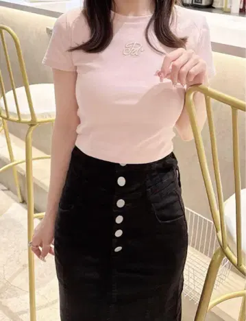 POMME d'amour 티셔츠 크롭 tee 핑크