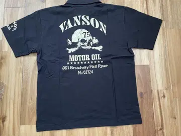 VANSON 피케 셔츠 T셔츠 블랙 XXL 사이즈 양면 양팔 프린트