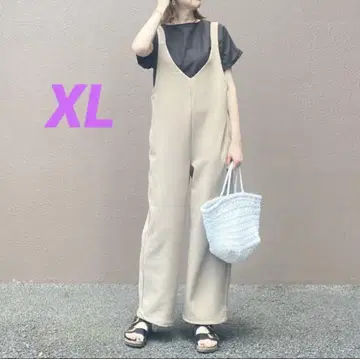 택 포함 새상품 완판템 GU 티셔츠 살로펫 팬츠 XL 베이지 여름