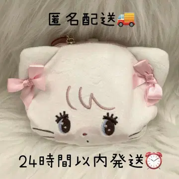 새상품 mikko 무스 에코백 수납 파우치 포함 페이스 봉제 인형 파우치