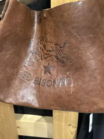 IL BISONTE 천연 가죽 숄더백 90년대 w 레어