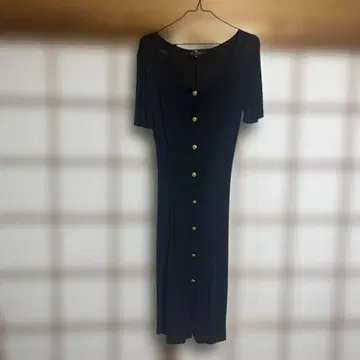 ETRO 에트로 페가소 골드 버튼 네이비 롱 원피스 42 M 새상품급