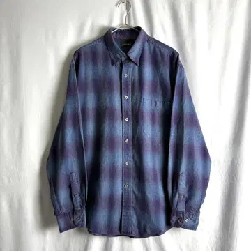 90s ST.JOHNS BAY 옴브레 체크 셔츠 L-TALL