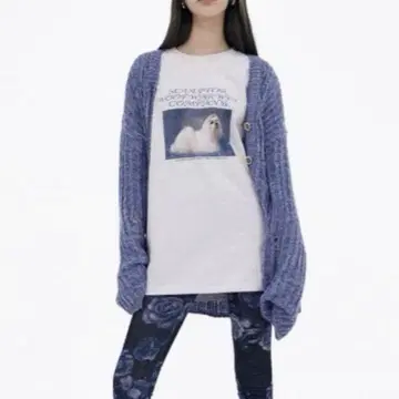 SCULPTOR Puppy Talk Boxy Tee 라이트 그레이 M