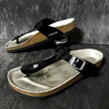 BIRKENSTOCK 플립플랍 샌들 에나멜 24.5cm 블랙