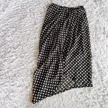 patterntorso 안티카 비대칭 롱 스커트 도트 시어