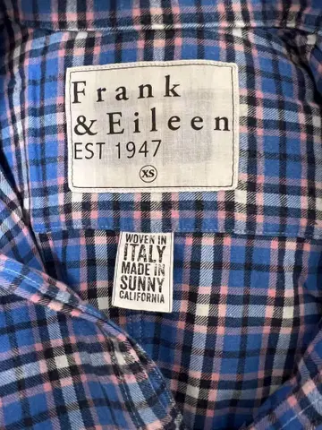 Frank&Eileen BARRY 플란넬 셔츠 체크 XS
