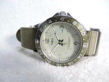 TIMEX 손목시계 50미터 방수 실버 다이얼 작동 중고품 쿼츠
