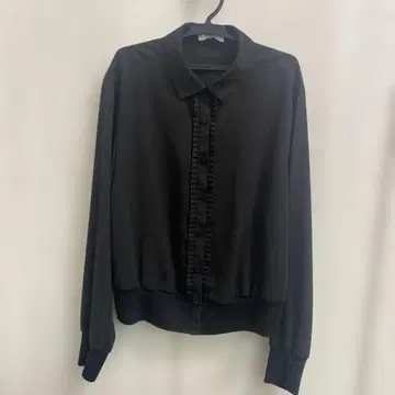 PLST 블랙 프릴 셔츠 M