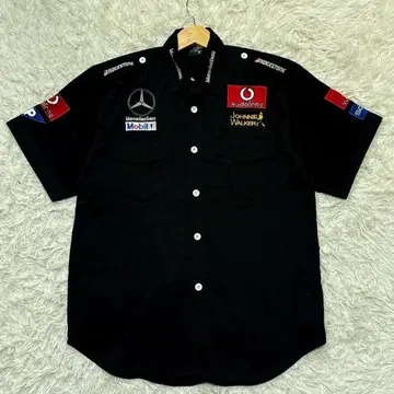 Mercedes-Benz 반팔 셔츠 블랙 L 와펜 기업