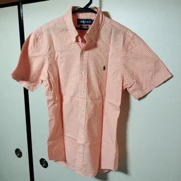 Ralph Lauren 오렌지 체크 반팔 셔츠 M