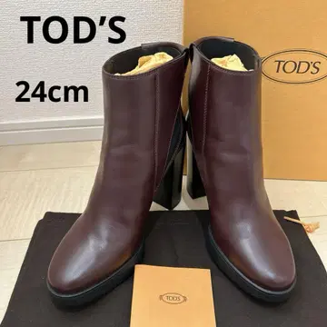 [ TOD'S ] 사이드 고어 부츠 38 보르도