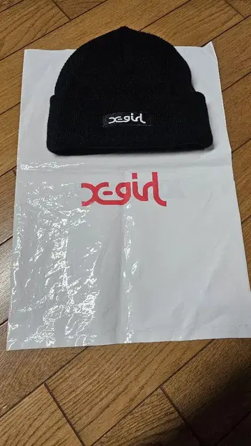 x-girl 블랙 니트 모자