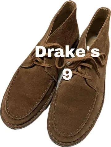 Drake's 브라운 스웨이드 모카신 9 이탈리아제 영국 아이비