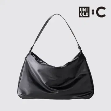 UNIQLO : C 유니클로 씨 레더 터치 패딩 백 블랙