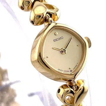 [작동] SEIKO 하트 벨트 뱅글 워치 골드 여성용