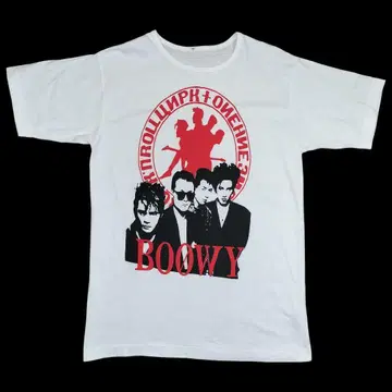 80s 90s 빈티지 BOOWY 락 티셔츠 화이트 프리사이즈