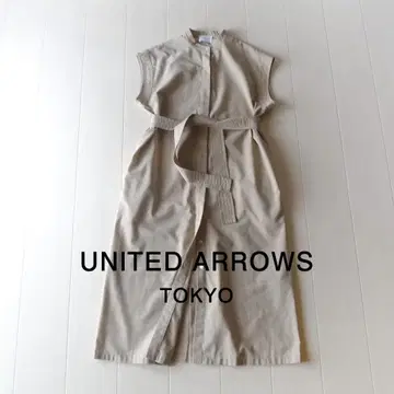 새상품급 유나이티드 애로우즈 TOKYO 밴드 카라 셔츠 원피스 B383