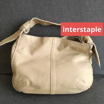 초특가! interstaple 가죽 숄더백 린넨 빈티지 가공