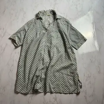maaache sammung 꽃무늬 블라우스 L 면 100% 반팔