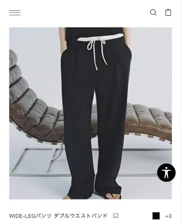WIDE-LEG 팬츠 더블 허리 밴딩 ZARA