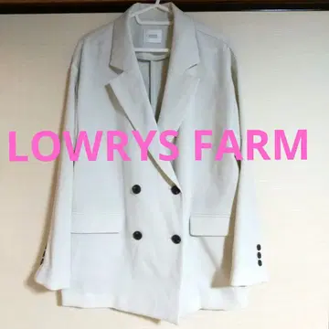 LOWRYS FARM 홉삭 더블 자켓 아이보리