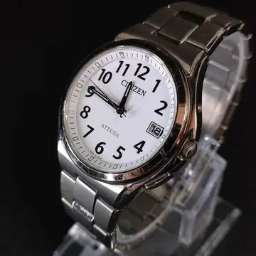 새상품급 CITIZEN 시티즌 아테사 H110 화이트 솔라 남성용