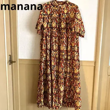 manana 마냐나 스엘테 원피스 롱 반팔 인도 면 화려한 무늬