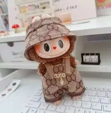 라부부 옷 갈아입히기 의류 인형 옷 모자 올인원 브라운 계열