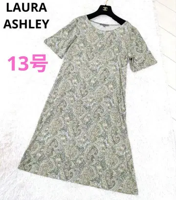 로라 애슐리 롱 원피스 티셔츠 페이즐리 무늬 13호 XL