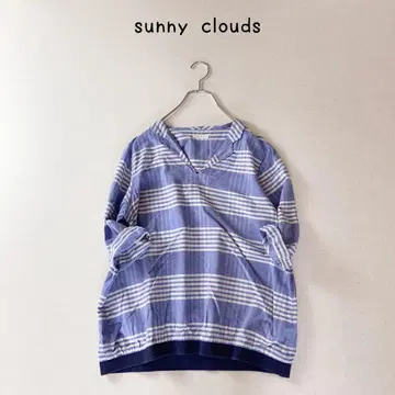 sunny clouds 보더 리브 블라우스 펠리시모