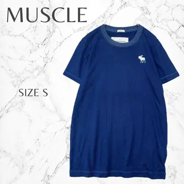 MUSCLE 원포인트 자수 크루넥 반팔 티셔츠 S 캐주얼