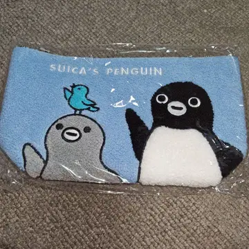 Suica 펭귄 사가라 자수 파우치 작은 새와 펭귄