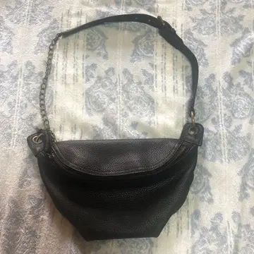 블랙 가죽 숄더백