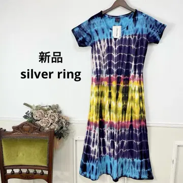 88 새상품 빅 사이즈 silver ring 타이다이 원피스