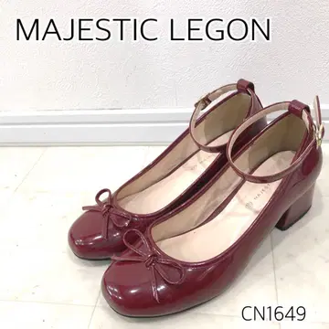 MAJESTIC LEGON 리본 에나멜 라운드토 스트랩 펌프스