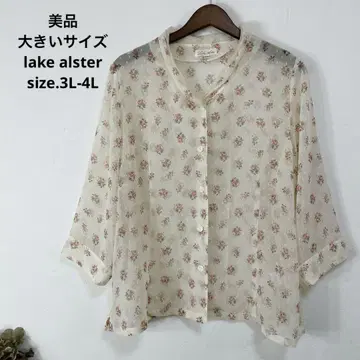 새상품급 빅 사이즈 lake alster 플라워 블라우스 17호
