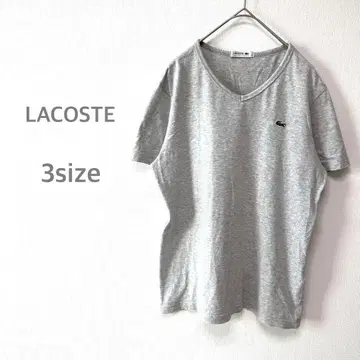 라코스테 LACOSTE V넥 셔츠 티셔츠 그레이 원포인트 L