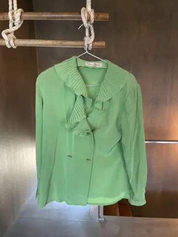 Oscar de la Renta 그린 긴팔 블라우스 M 사이즈