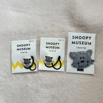 SNOOPY 스누피 뮤지엄 사가라 직조 배지 자수 머리끈 퍼론