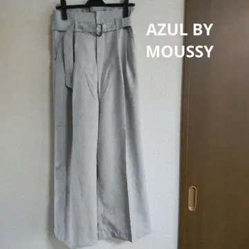 AZUL BY MOUSSY 이지케어 린넨라이크 벨트 와이드 팬츠