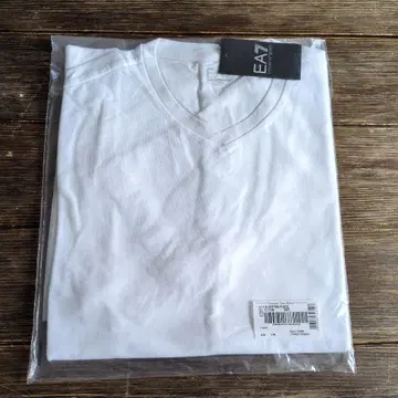 EA7 Emporio Armani 화이트 V넥 티셔츠