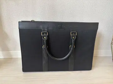 비즈니스 백 블랙 캔버스 가죽