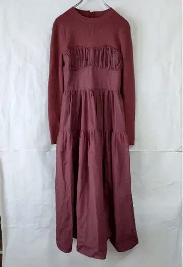 JILL STUART 긴팔 도킹 원피스 롱 기장 빨간색 사이즈 2