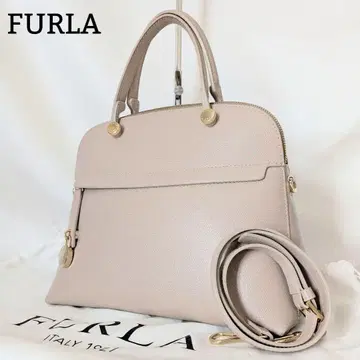새상품급 FURLA 파이퍼 2way 숄더백 가죽 핑크 베이지