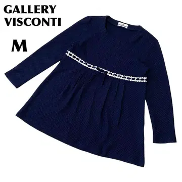 GALLERY VISCONTI 네이비 M 긴팔 튜닉 리본