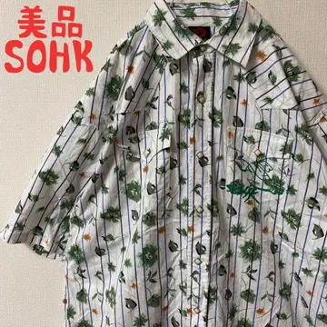 레어 새상품급 SOHK 스트라이프 올 패턴 셔츠 00s